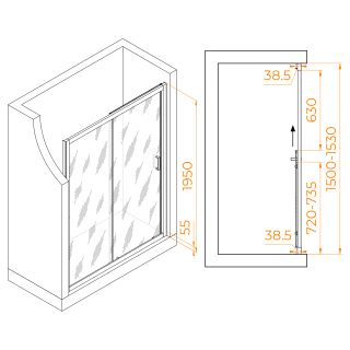 Душевая дверь RGW PA-016B 350801614-14 140см чёрный